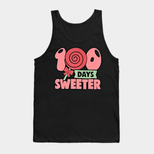 100 Days Sweeter  100th Day of School Teacher Kids Tank Top